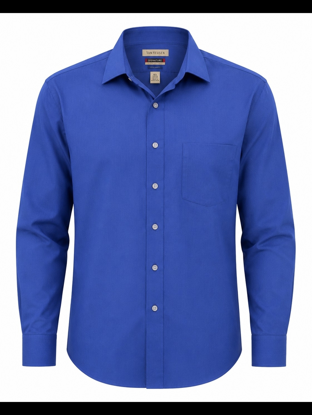 Van Heusen Royal Blue Long-Sleeve Dress Shirt Rwgular Fit 16.5